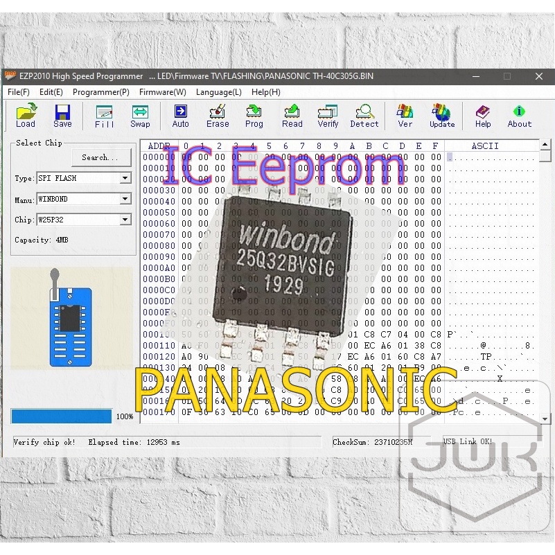 IC Eeprom plus Firmware TV Panasonic Siap Pakai
