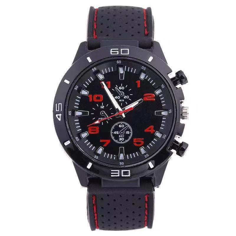 Jam Tangan Pria GT Sport Chrono Grand Touring Korea Fashion Quartz Silikon Rubber Analog Watch GT002 / C2-MERAH