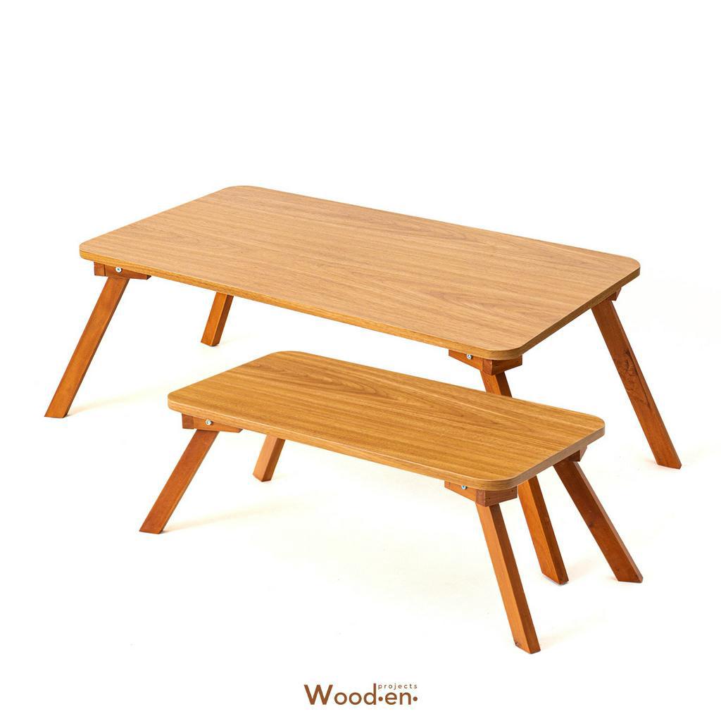 Ayh - Wooden Projects Meja Lipat Persegi Panjang Laptop Lesehan Portable Makan Tamu Belajar