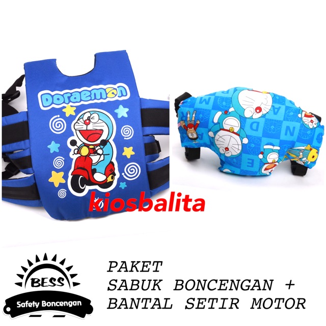 FREE MASKER!! PAKET SABUK BONCENGAN MOTOR BAYI DAN ANAK + BANTAL SETIR MOTOR / SABUK DEPAN BELAKANG