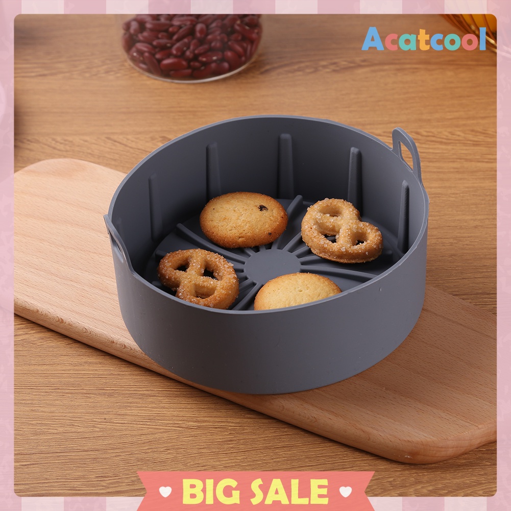 Thick Silicone Grill Pan Air Fryer Basket Dessert Baking Cooking Tray Tools