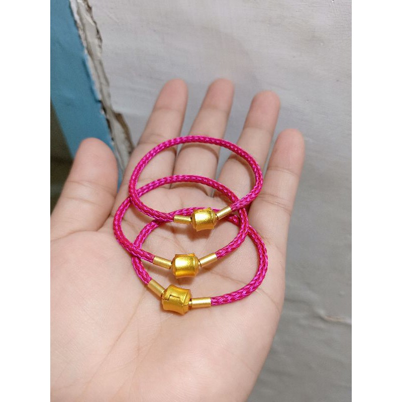 (free stoper) gelang kawat kuncian kuning 3mm (bisa req ukuran)/gelang kawat waterproof