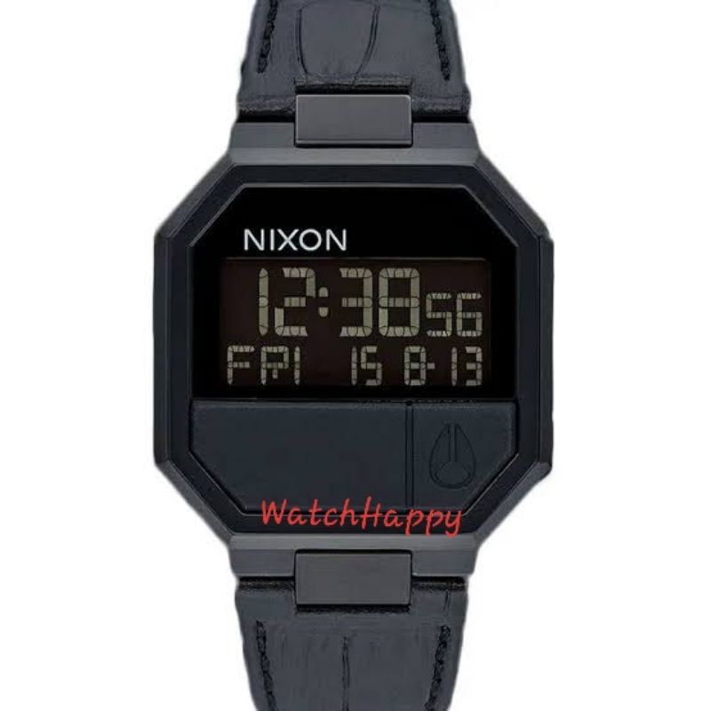 WatchHappy Nixon A944840 Re Run Full Black Full Digital Leather Croco Best Sellee Original Warranty