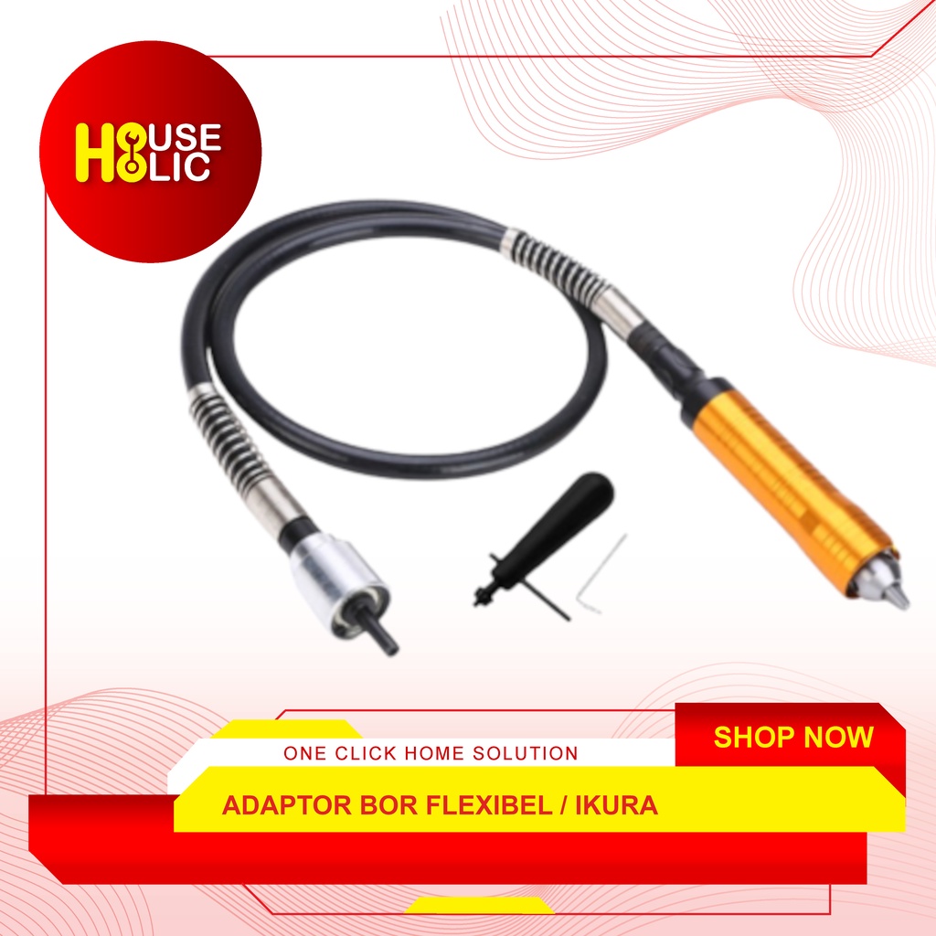 Adaptor Bor Tuner Flexible Shaft With Handle 6mm / Gagang Bor Gantung