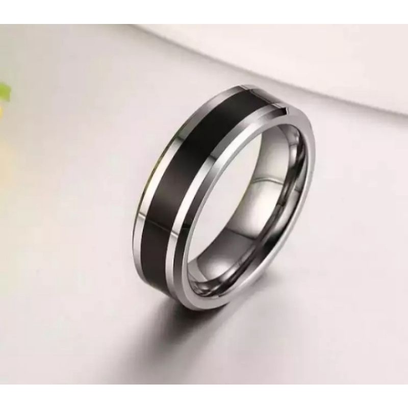 Cincin White Mix Titanium Pria Wanita