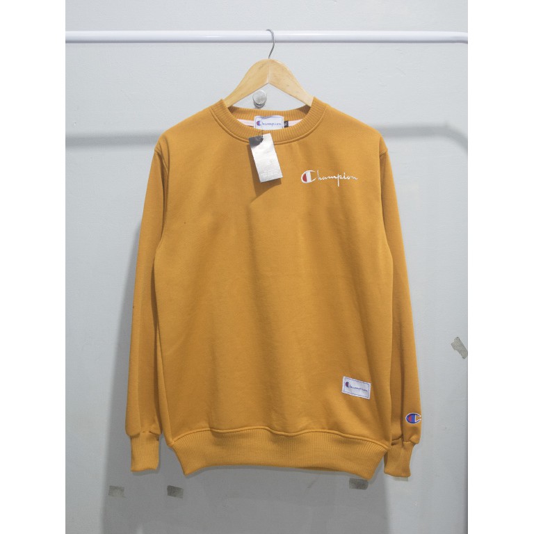 Crewneck Sweater Champion Premium-KUNING TULISAN KECIL