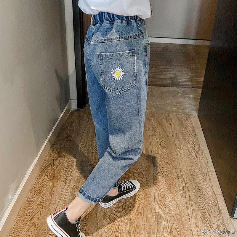  Celana  Panjang Jeans Korea Anak Perempuan Motif  Bunga  