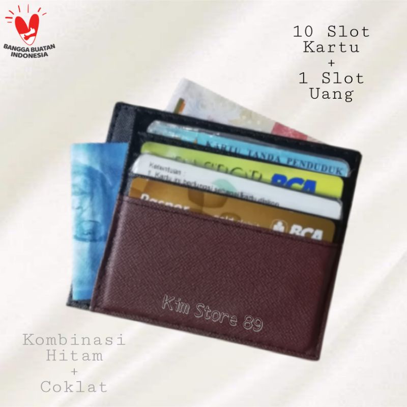 Dompet kartu tipis pria dan wanita slim card holder 10 slot kartu + 1 slot uang KOMBINASI