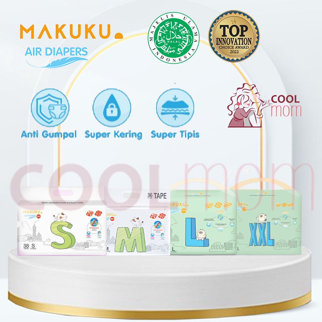 Makuku popok sekali pakai diaper bayi anak popok bayi pants makuku comfort Fit Slim care