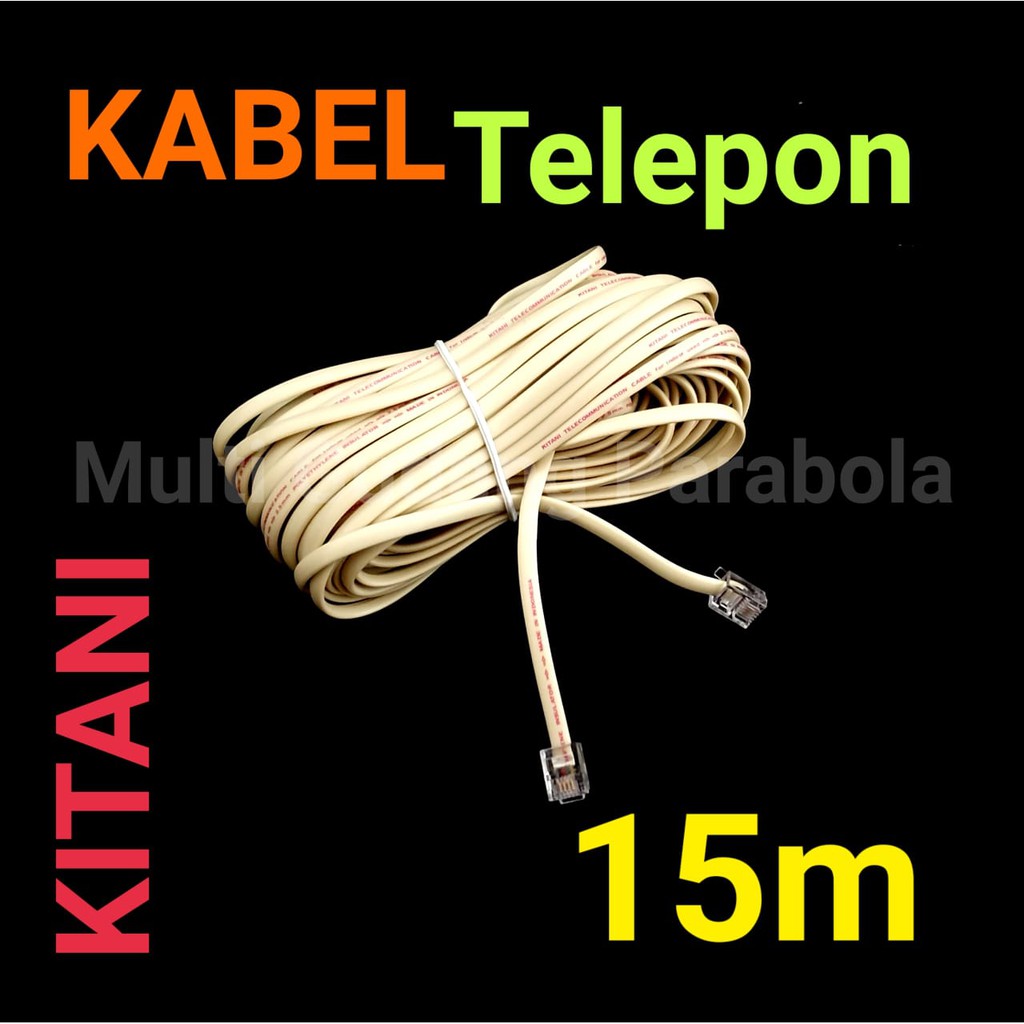 Kabel Line Telepon Kitani 15 M Include Jack RJ 11 Telephone Cable