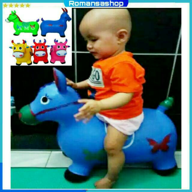 mainan kuda kudaan binatang jumping animal hewan karet fun toys murah bayi edukasi permainan anak