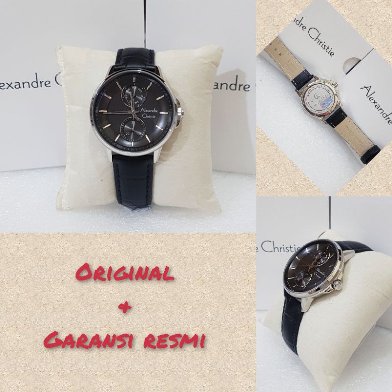 Alexandre Christie Pria Ac 6576 Silver Black Jam Tangan Pria Alexandre Christie