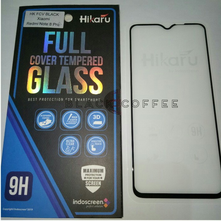 Tempered glass full xioami redmi note 8 pro screen guard Hikaru FCV