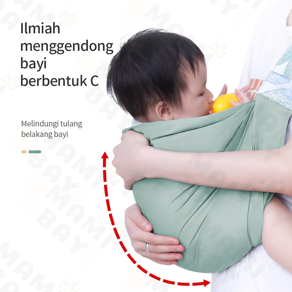 Mamibayi Gendongan bayi untuk 0-2 tahun baby carrier degan tali bahu lebar dan lebih tebal