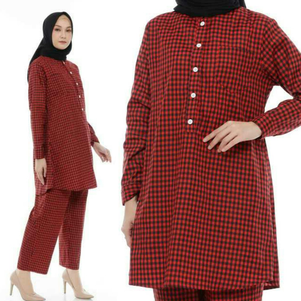YJ10E [NEW] SQUARE SET ATASAN CELANA PAKAIAN MUSLIM WANITA REMAJA MUSLIM (ATASAN + CELANA) ORIGINAL