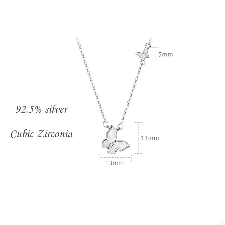 Butterfly-Kalung perak asli S925 Modis dan murah hati necklace  pure fashion s925 Original Arctic Deer