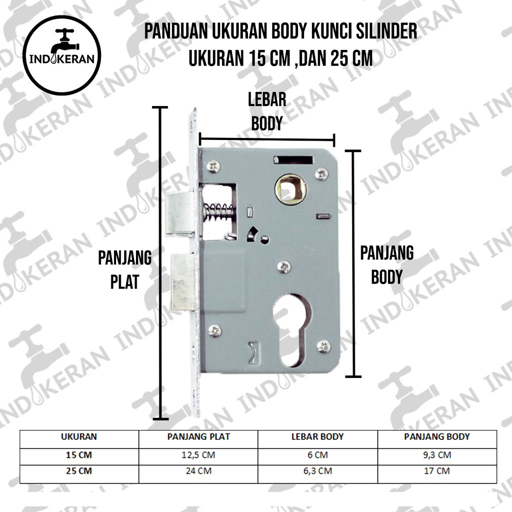 INDOKERAN - Handle Kunci Pintu Set Plat Minimalis - High Quality