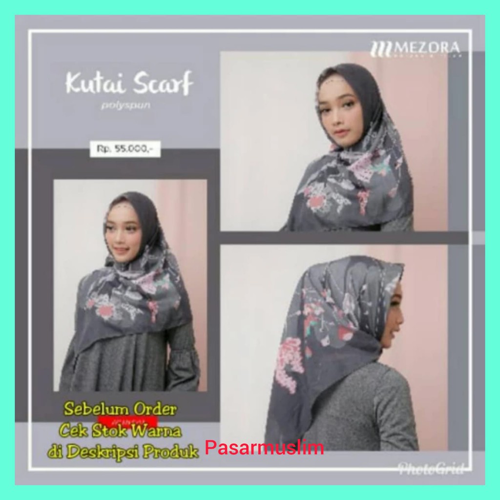 hijab segiempat mezora ukuran square motif kutai scarf