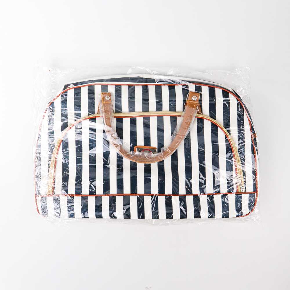 Semor Tas Travel Jinjing PU Leather Duffle Bag Stripe Model - S01