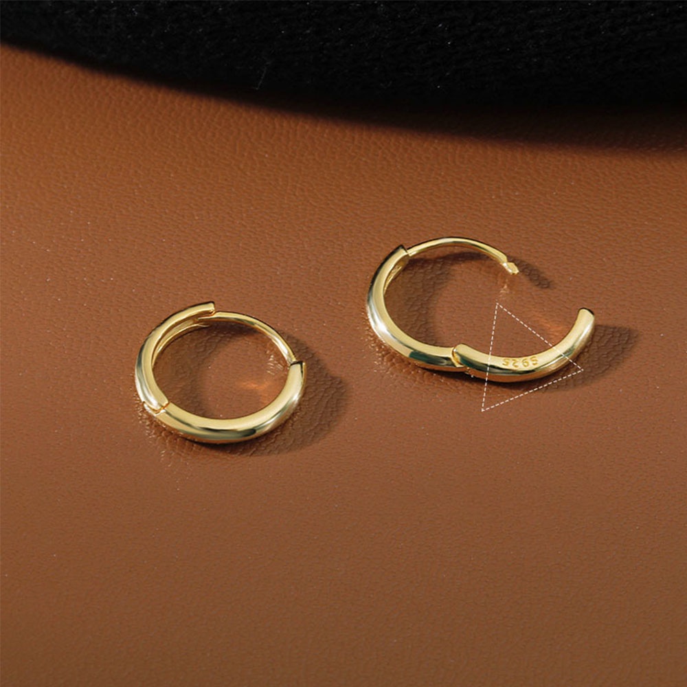 MXBEAUTY Gifts Round Earring Silver Ear Buckle Hoop Earrings Women Gold Accessories 6mm/8mm/10mm/12mm Huggie Korean Minimalist/Multicolor