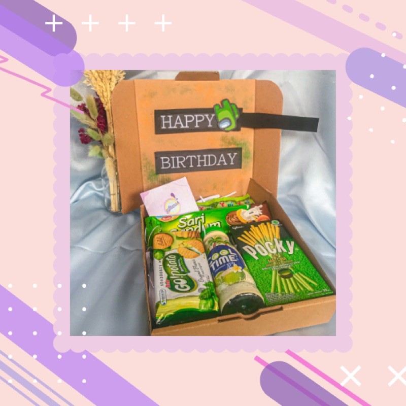 

SNACK BOX HIJAU / HADIAH KADO WISUDA / HADIAH KADO ULANG TAHUN ULTAH / GIFT BOX / JAJANAN