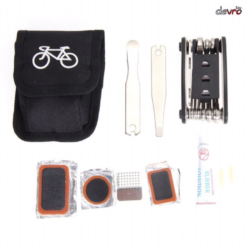 PAKET LENGKAP TOOL KIT + TAMBAL BAN SEPEDA LIPAT BMX