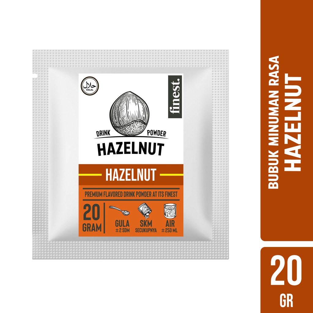 

Bubuk Minuman Rasa Hazelnut Drink Powder Kemasan Sachet 20 Gram