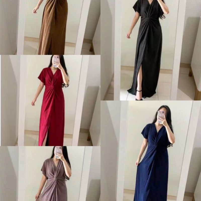 fashion wanita long plisket dress