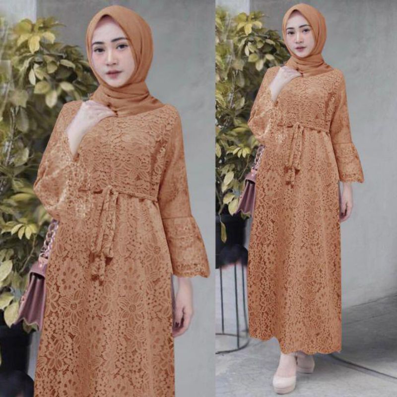 MAXI YASINA/GAMIS FULL BRUKAT/MAXI DRESS BRUKAT/GAMIS PESTA-6