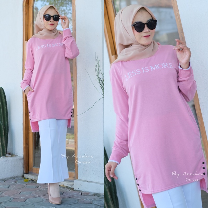 Neira Tunik - Tunik Babyterry Import LD102+ / Bordir+Rib Tangan Sporty+Saku kiri kanan / 268-6098