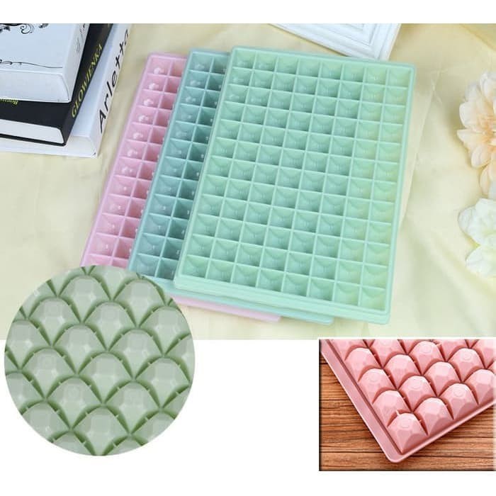 Cetakan Es Batu Kubus Kotak Diamon Jelly Agar Ice Cube Tray (96 Grid)