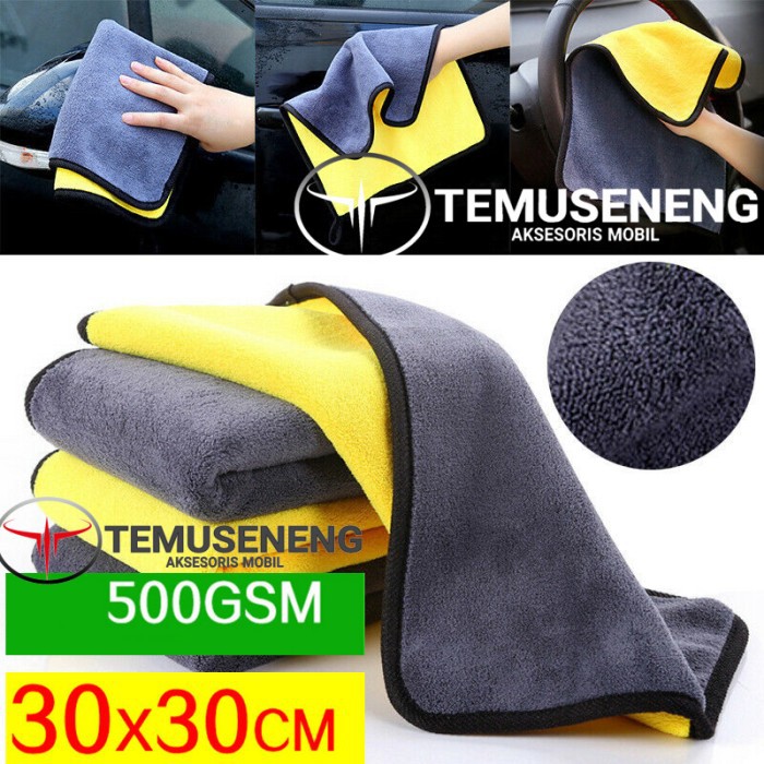 Kain Lap Microfiber Kuning Serbaguna Tebal Halus Waxing Mobil Murah