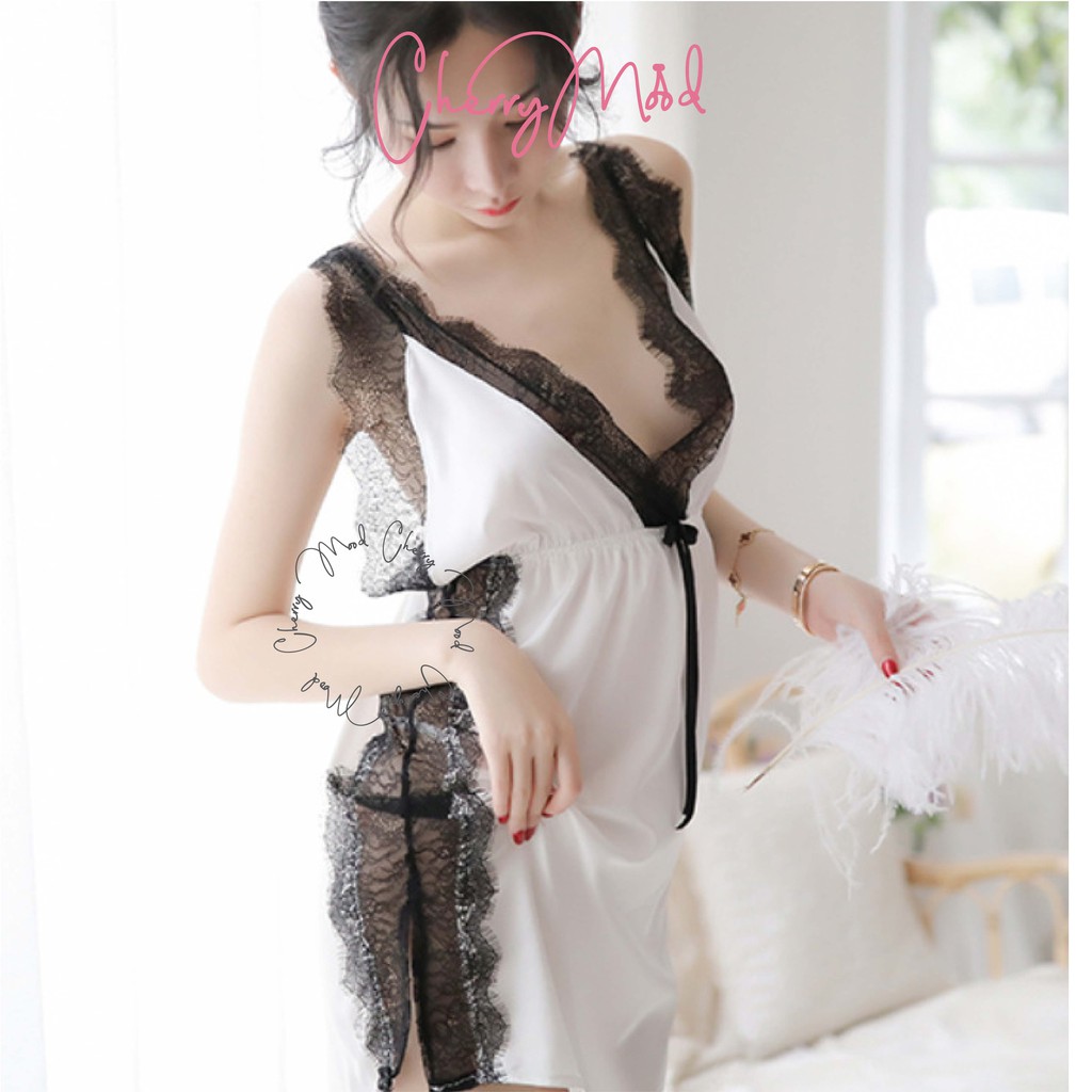 AZALEA Sexy Lingerie Satin Premium Baju Tidur Wanita Pakaian Wanita Import All Aize Piyama Seksi Cod Baju Dinas Depan Suami Sleepwear G-string Termurah Baju Malam Pertama Terbaru Pakaian Dalaman Wanita-6