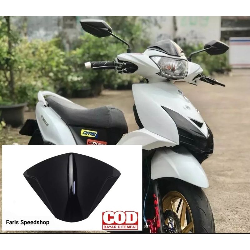 Visor yamaha mio j bahan tebal hitam plus lem 3m double tape