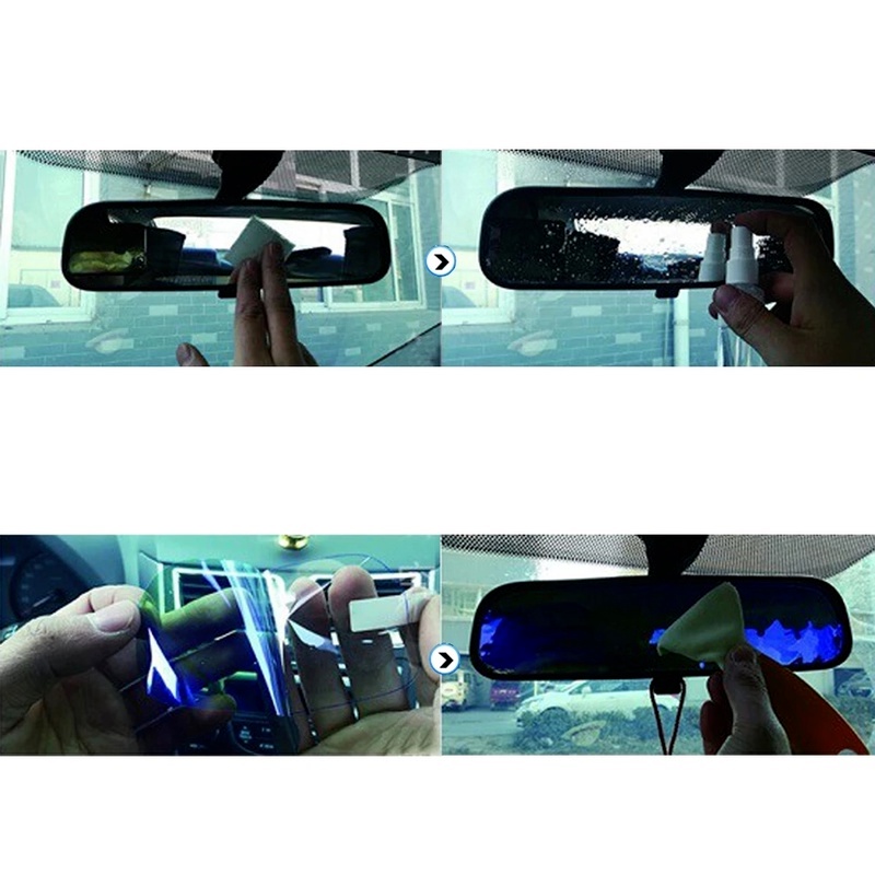 [1 Pcs Car Mirror Window Clear Film Membrane] [Anti Fog Anti Glare  Waterproof Rainproof Film Protective Film]