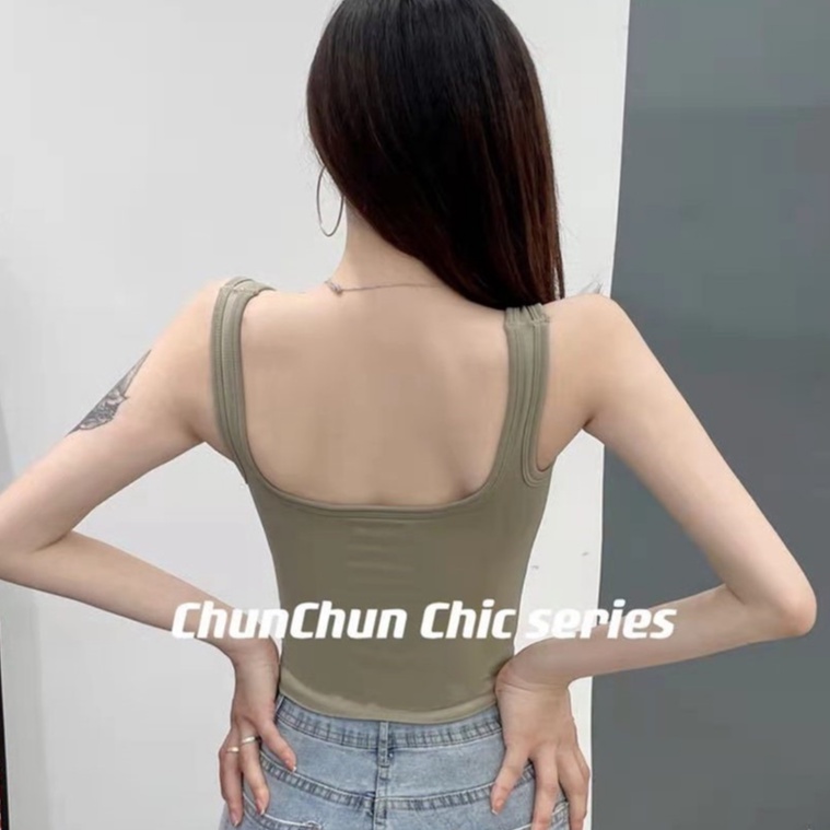 Crop Tank Top Bra Atasan Wanita  / Tanktop Basic Elastis Bahan Premium-7