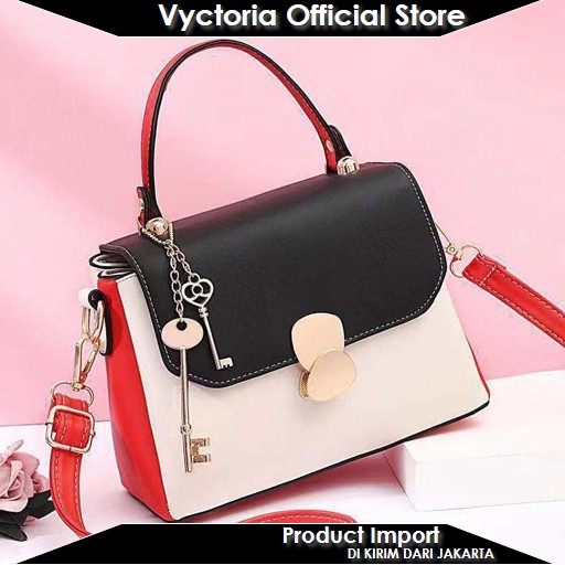 (BISA COD) Vyctoria VOS2592 Tas Selempang Wanita Fashion Import Cantik + Gantungan Kunci JT2592 2592