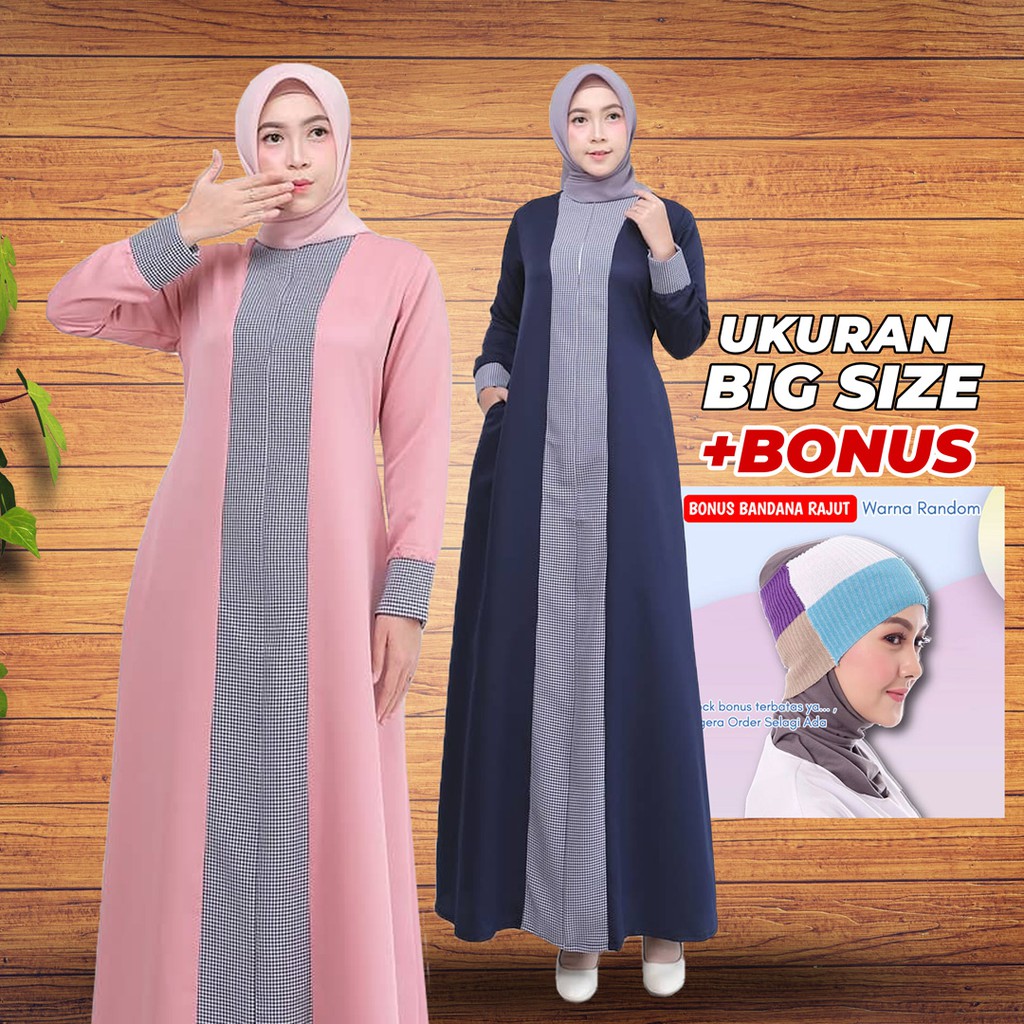 Baju Gamis Jumbo Maia Dress Ld 120 Cm Xxl Big Size Syari Baju Muslim Modern Terbaru Bisa Cod Shopee Indonesia