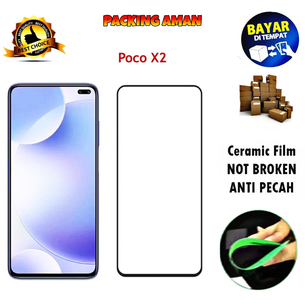 Tempered Glass Xiaomi Poco X2 FULL COVER FULL SCREEN Ceramic Film Anti Gores