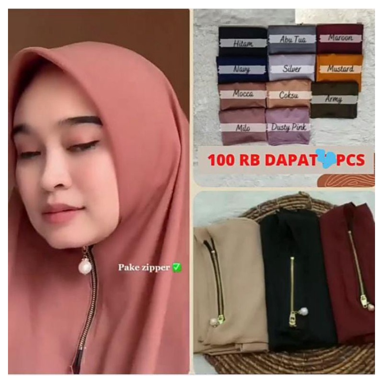 PROMO HIJAB ZIPER RESELITING LASER DI BAGIAN PINGGIhb