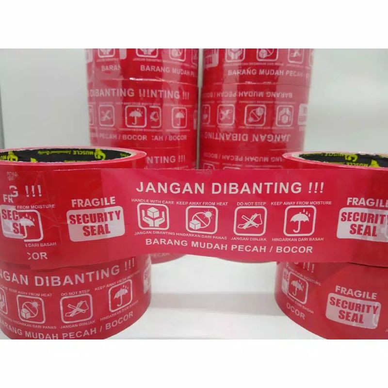 

Lakban fragile merah dan putih
