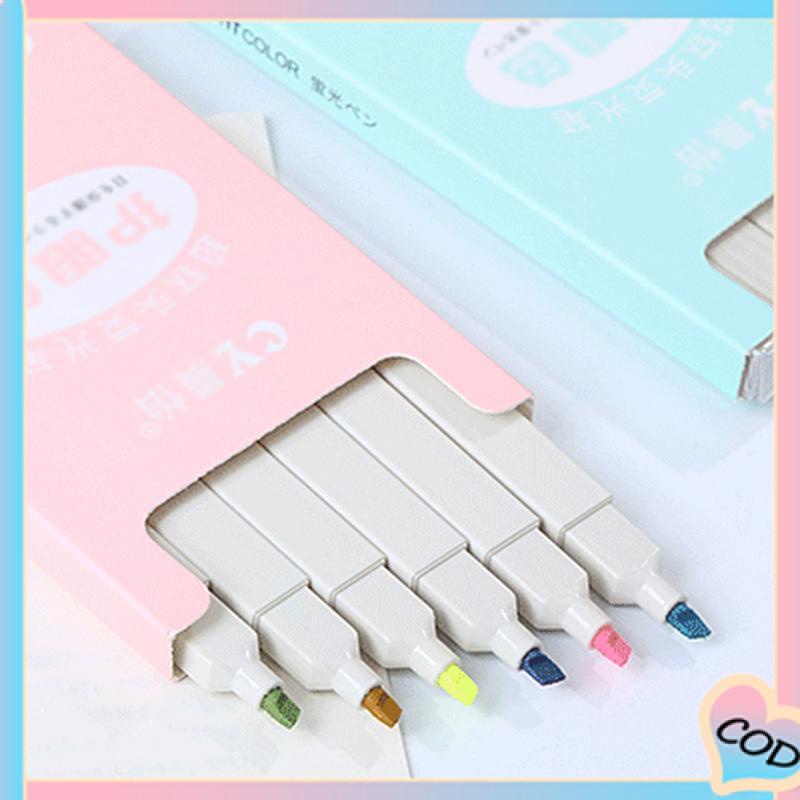 COD❤️COD multicolor pena stabilo siswa 6PCS/set Stabilo / highlighter pastel 6 colors warna-A.one