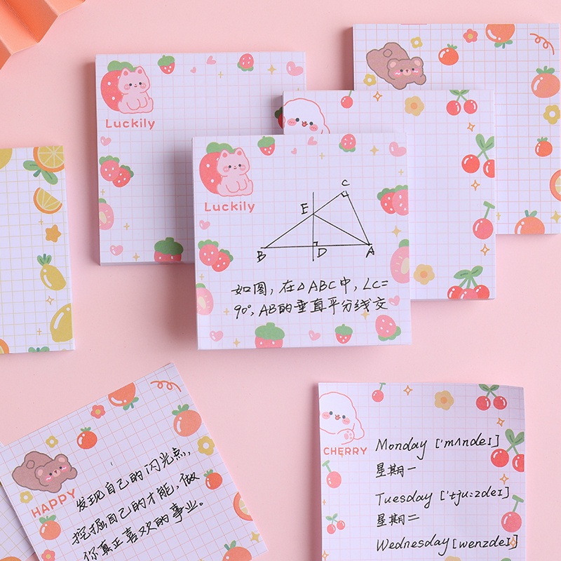 80 Lembar Kertas Memo Sticky Notepost It Motif Kartun Jepang Untuk Pelajar Diy