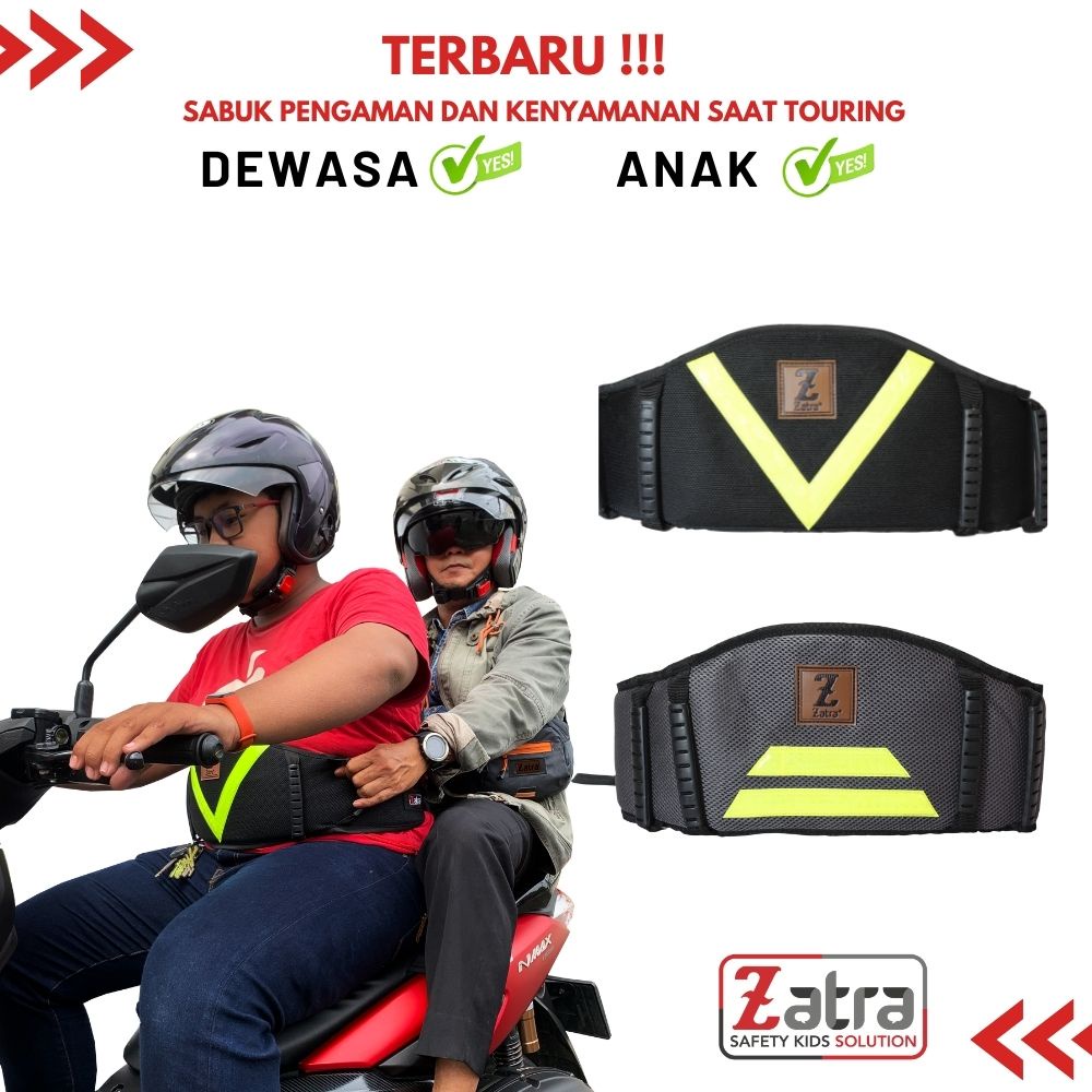 SABUK PENGAMAN BONCENGAN MOTOR DEWASA LANSIA DAN ANAK NYAMAN untuk TOURING