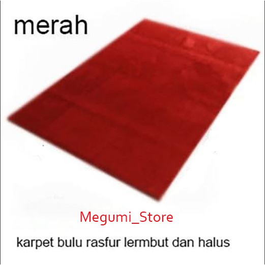 Karpet bulu 100x150x2cm polyfoam-Merah
