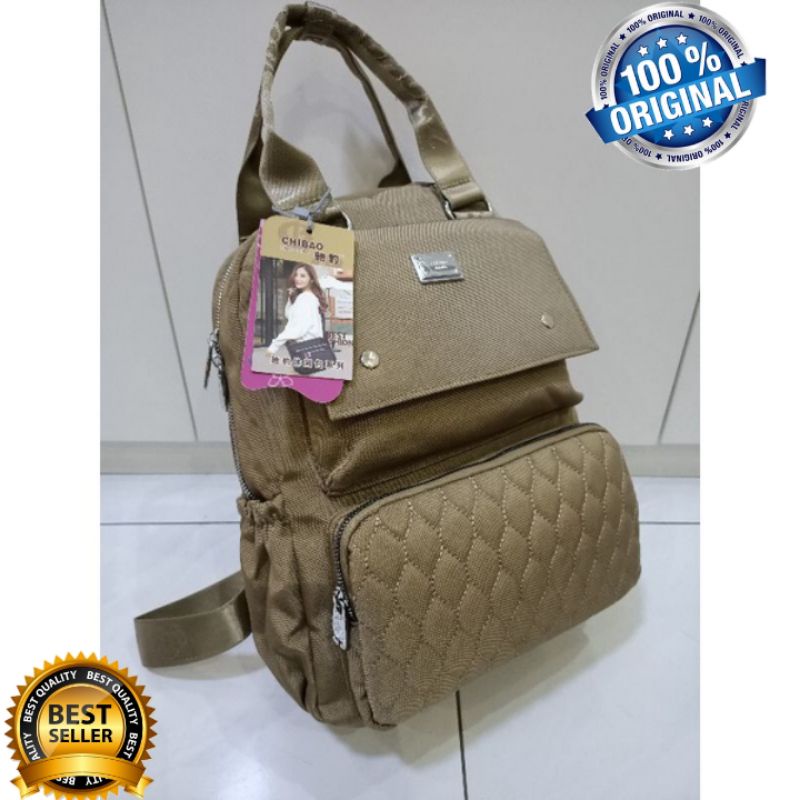 ORIGINAL Tas Ransel CHIBAO LAPTOP 14 Inch Wanita IMPORT KOREA Elegan Design Super Tebal Anti Air