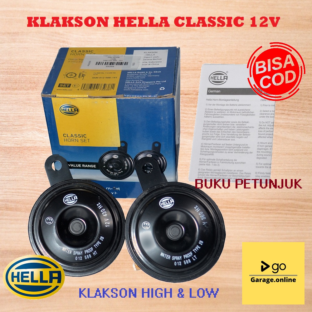 Klakson Hella Classic Double Disk 12Volt Original Untuk Semua Mobil &amp; Motor