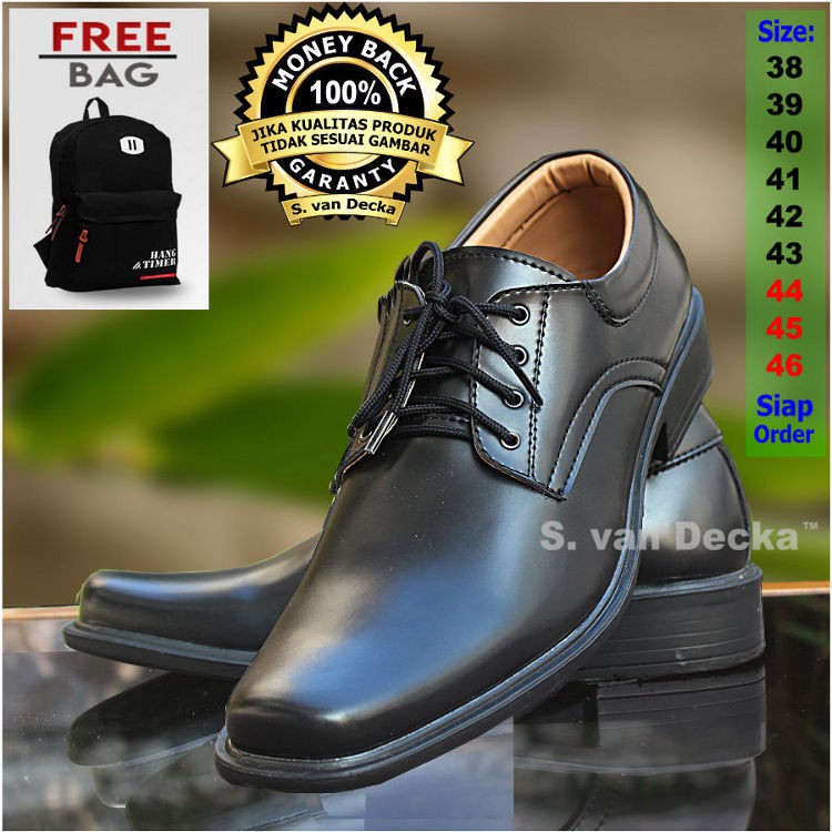 Sepatu Pantofel Hitam Pria S. van Decka R-MUT21