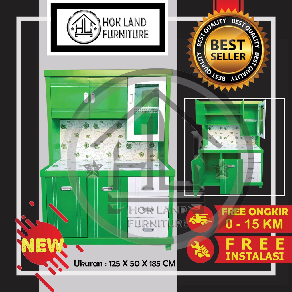 Lemari sayur 3 pintu lemari rak piring dapur minimalis / Lemari Sayur 3Pintu Kayu Multiplek / LS17