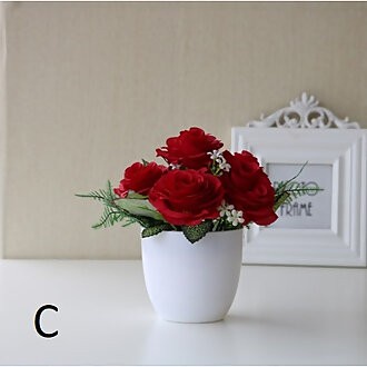 MARKAS PT23 Pot Tanaman Hias Bunga Hias Plastik Ornamen Pot Bongsai Artificial Flower Decoration